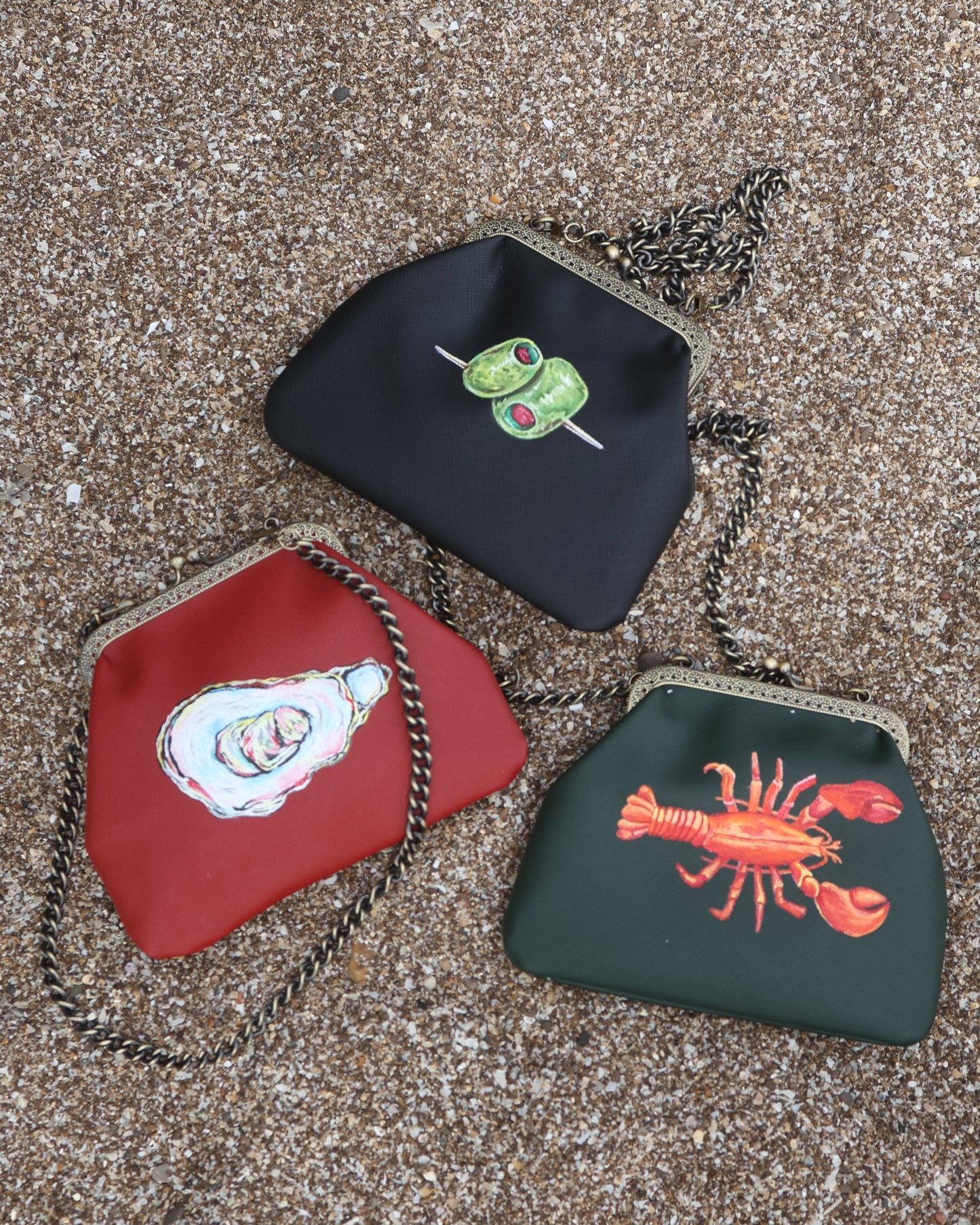 Handpainted Olive Bag
