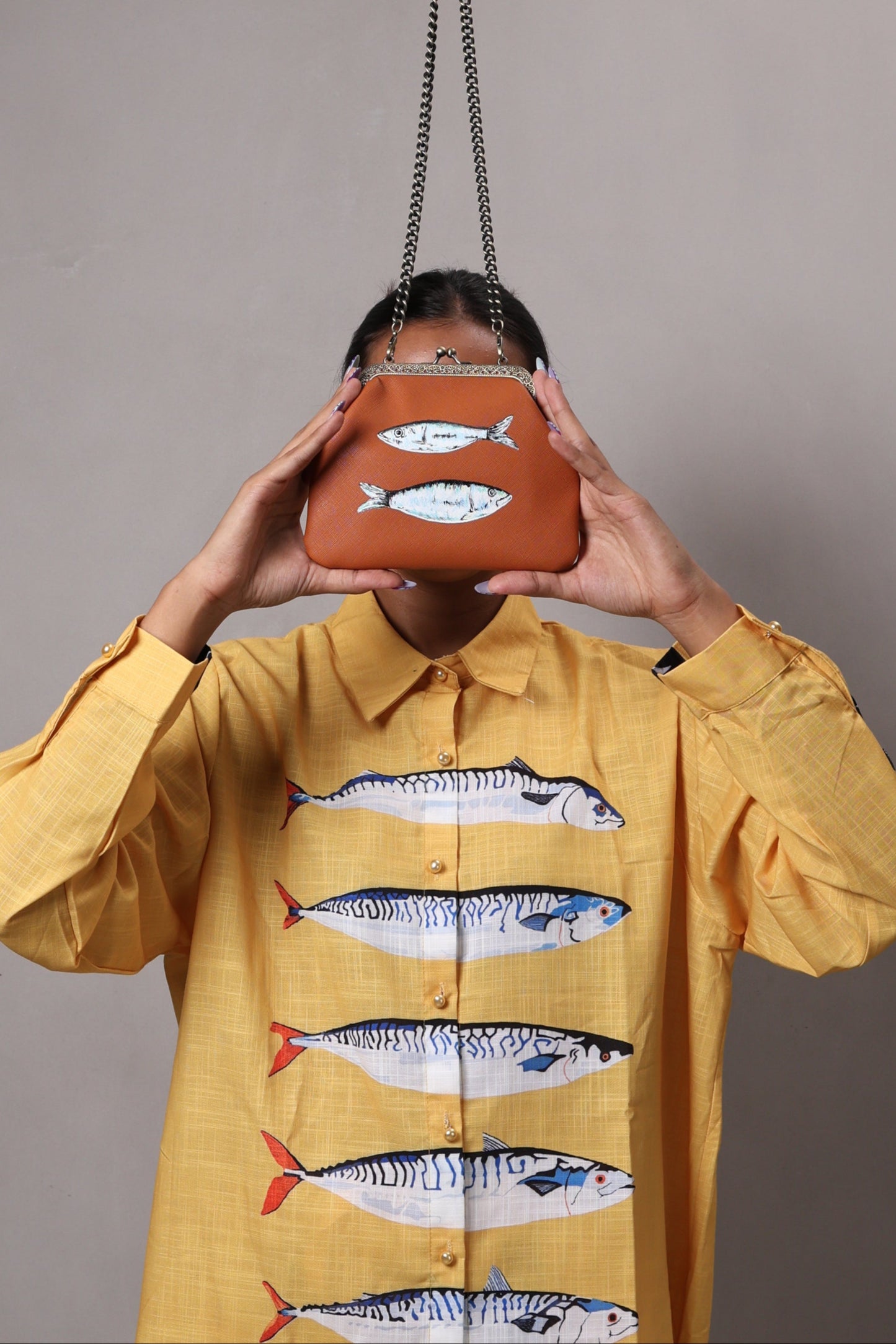 Handpainted Sardine Bag