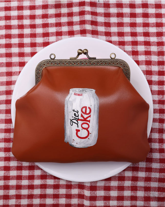 Handpainted Diet Coke Bag