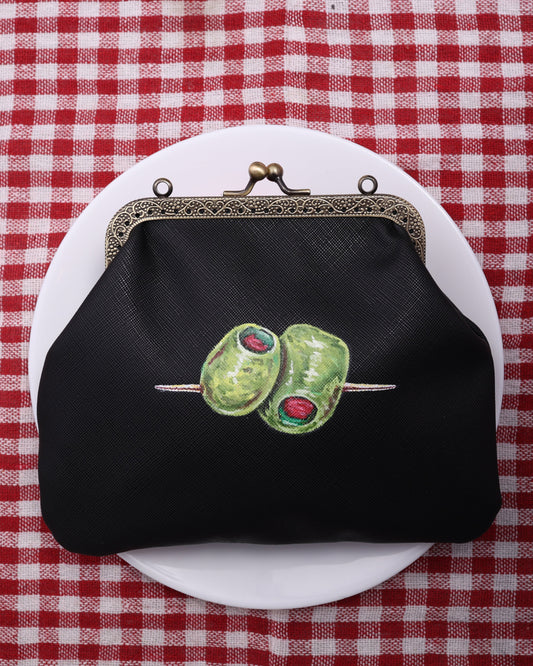 Handpainted Olive Bag